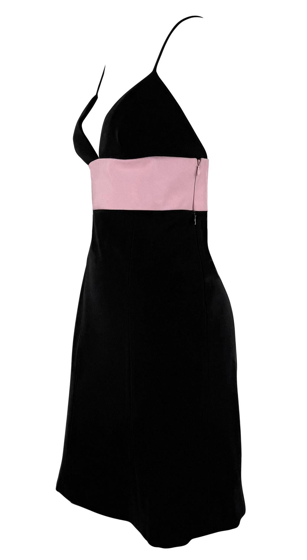 S/S 2008 Ralph Lauren Runway Baby Pink Black Silk Sleeveless Slip Mini Dress 4