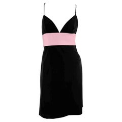 S/S 2008 Ralph Lauren Runway Baby Pink Black Silk Sleeveless Slip Mini Dress