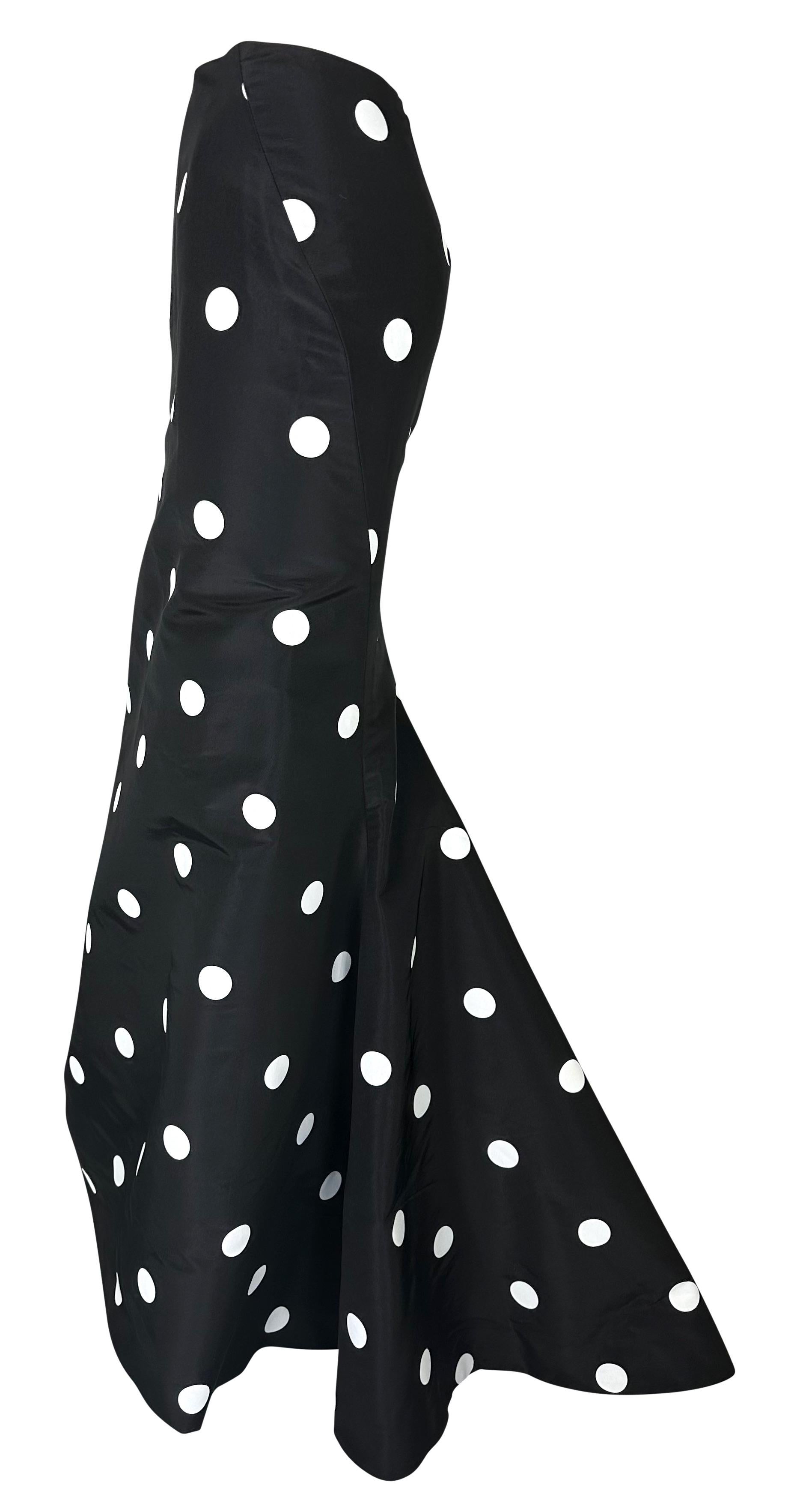 S/S 2008 Ralph Lauren Runway 40th Collection Black White Polka Dot Flare Skirt 4