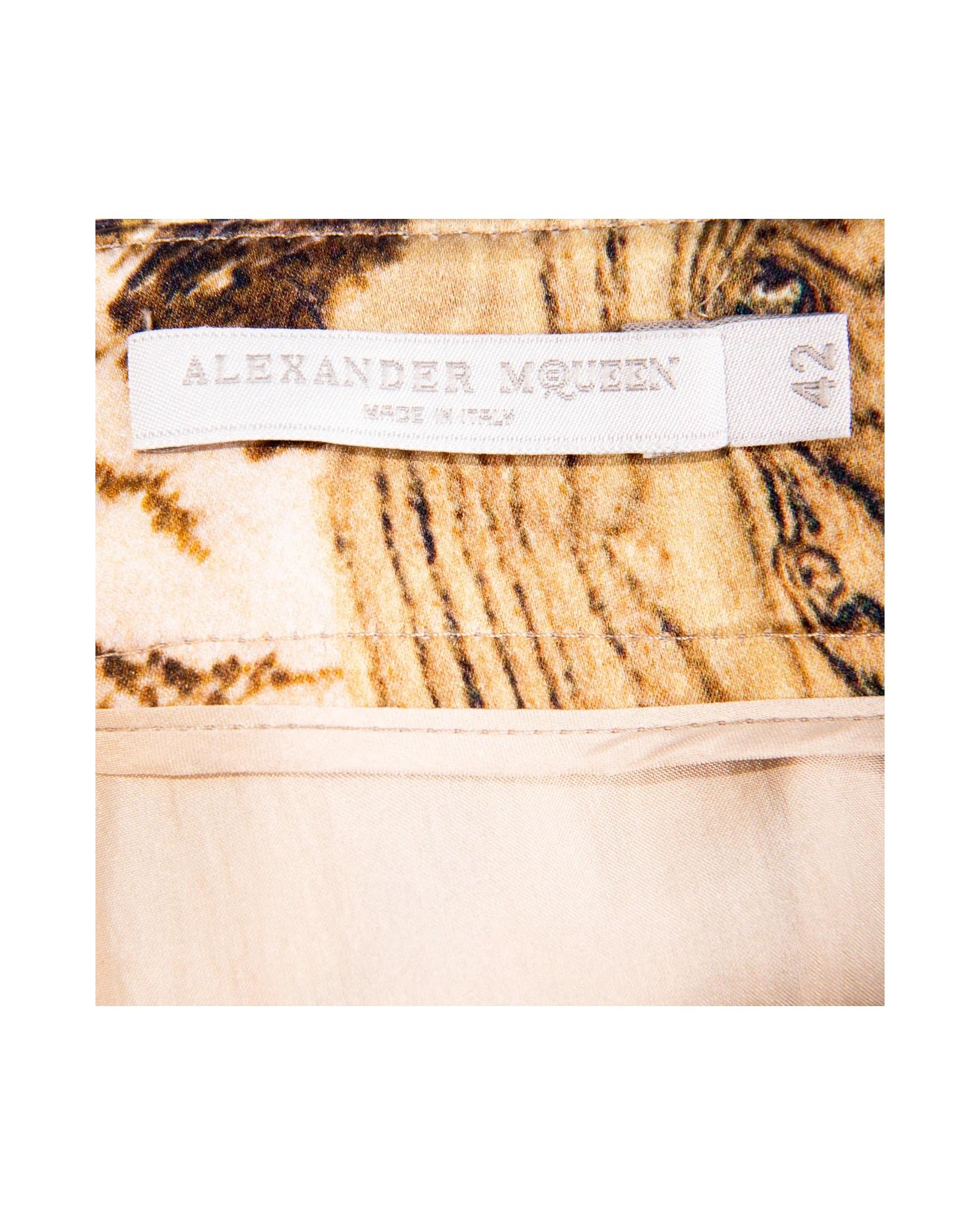 S/S 2009 Alexander McQueen Wood Monarch Print Trousers 3