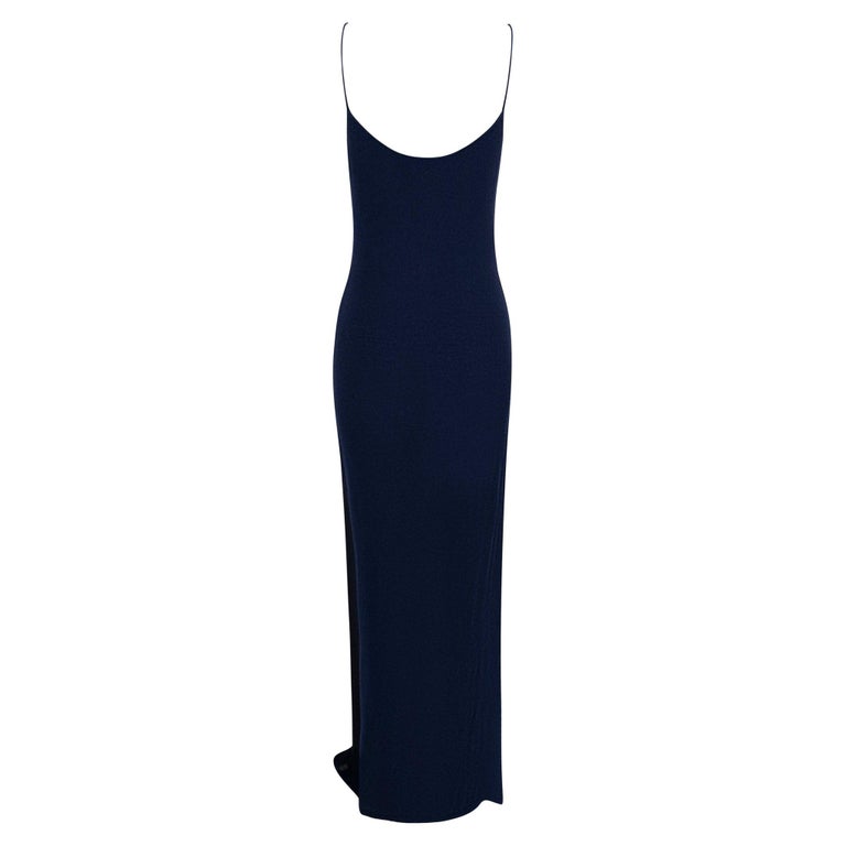 karl lagerfeld navy blue dress KARL LAGERFELD NAVY FITTED A-LINE SLEEVELESS W/POLY SILK ROSETTES ON BACK SZ 4