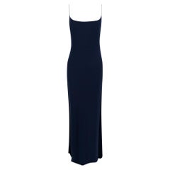 S/S 2009 Chanel by Karl Lagerfeld Navy & Black Cashmere Maxi Slip Dress