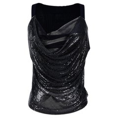 S/S 2009 Jean Paul Gaultier Black Cowl Neck Chainmail Top