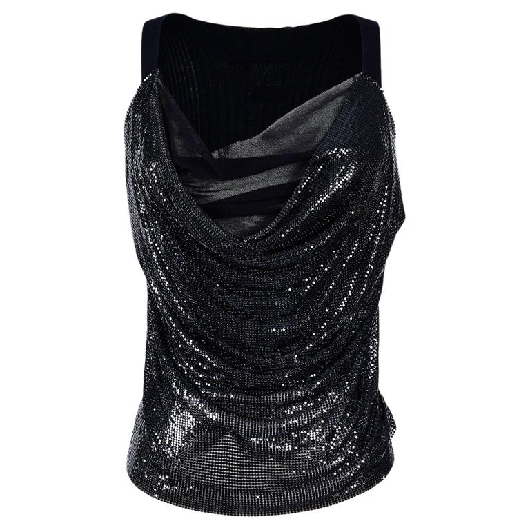S/S 2009 Jean Paul Gaultier Black Cowl Neck Chainmail Top For Sale at ...