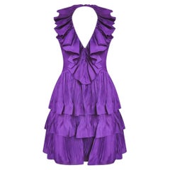 S/S 2009 JOHN GALLIANO for CHRISTIAN DIOR PURPLE SILK DRESS Sz FR 38