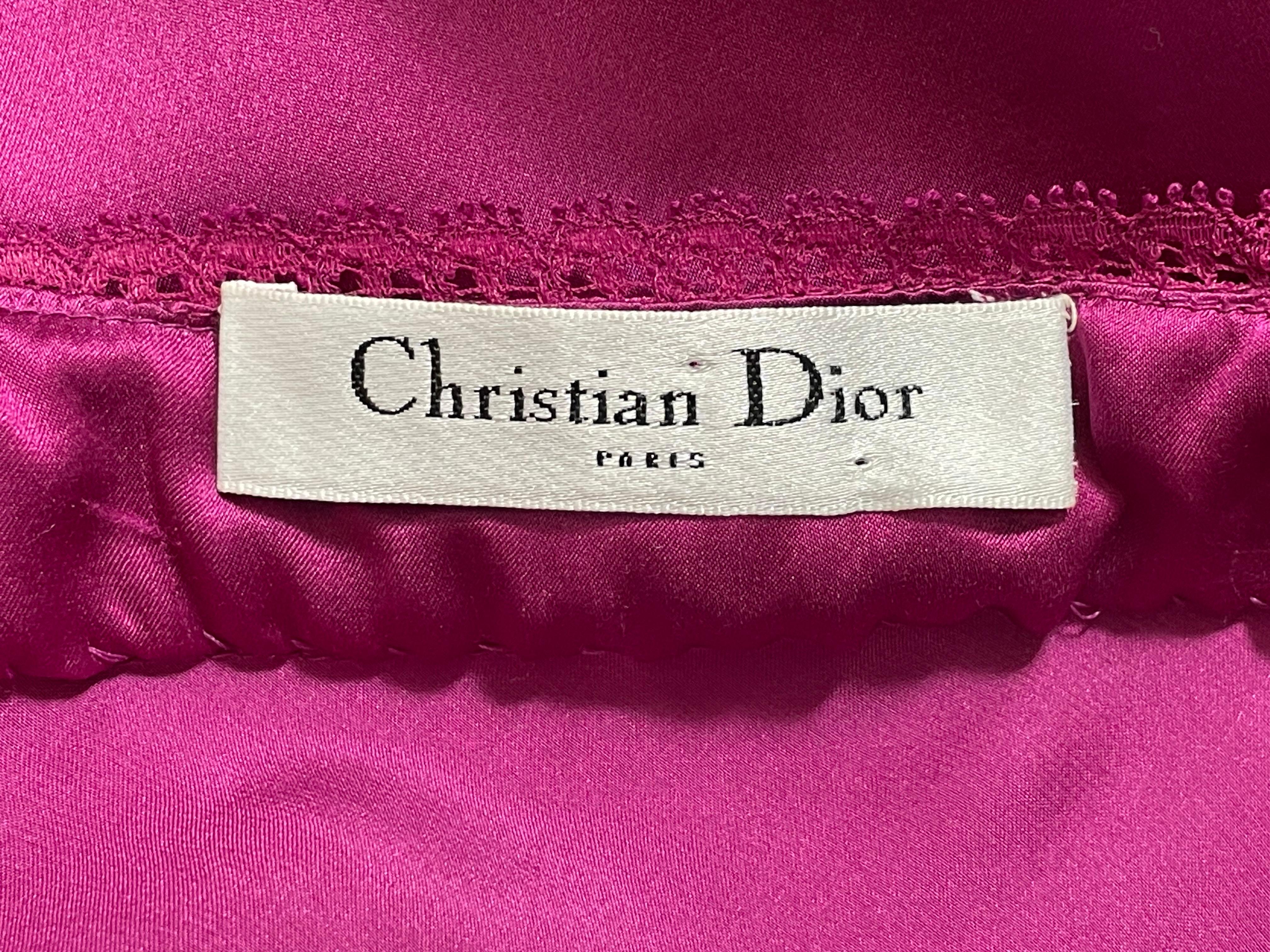 Women's  S/S 2010 Christian Dior by John Galliano Hot Pink Silk Lingerie Slip Dress