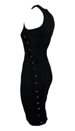 S/S 2010 Gucci by Frida Giannini Black Bodycon Lace-Up Sleeveless Cocktail Dress