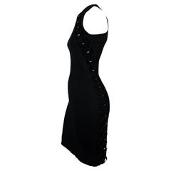 S/S 2010 Gucci by Frida Giannini Black Bodycon Lace-Up Sleeveless Cocktail Dress
