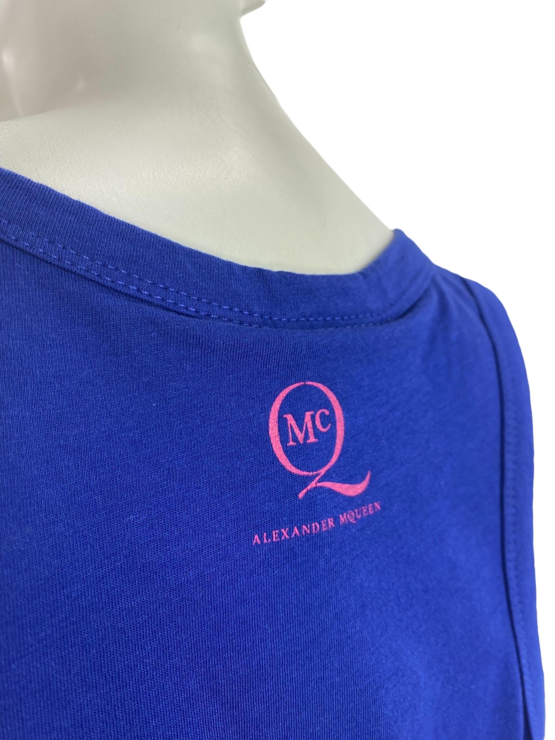 Blue Iconic Vintage Alexander McQueen McQ Top T-shirt For Sale