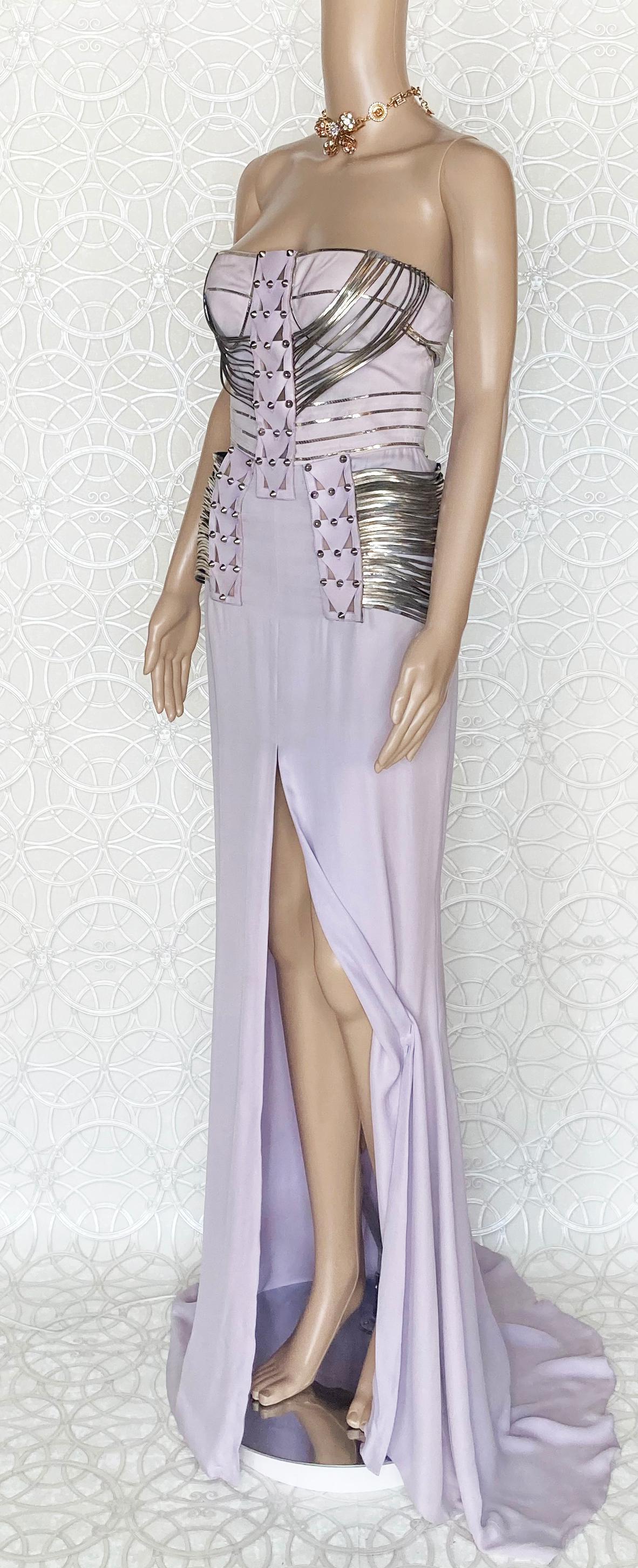 S/S 2010 L# 47 VERSACE EMBELLISHED LONG DRESS GOWN 40 - 4 as seen on DONATELLA For Sale 1