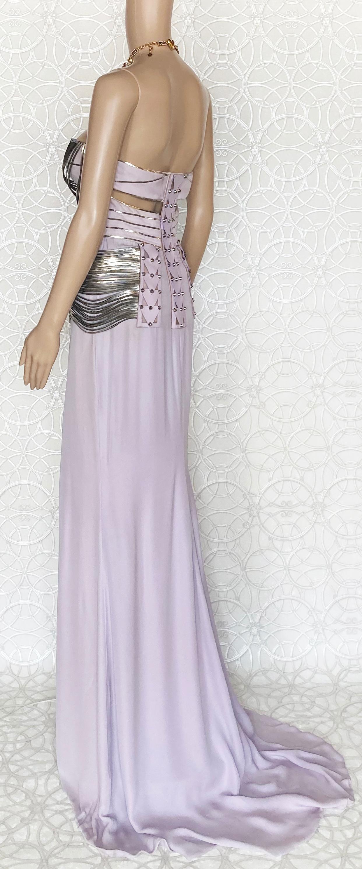 S/S 2010 L# 47 VERSACE EMBELLISHED LONG DRESS GOWN 40 - 4 as seen on DONATELLA For Sale 2