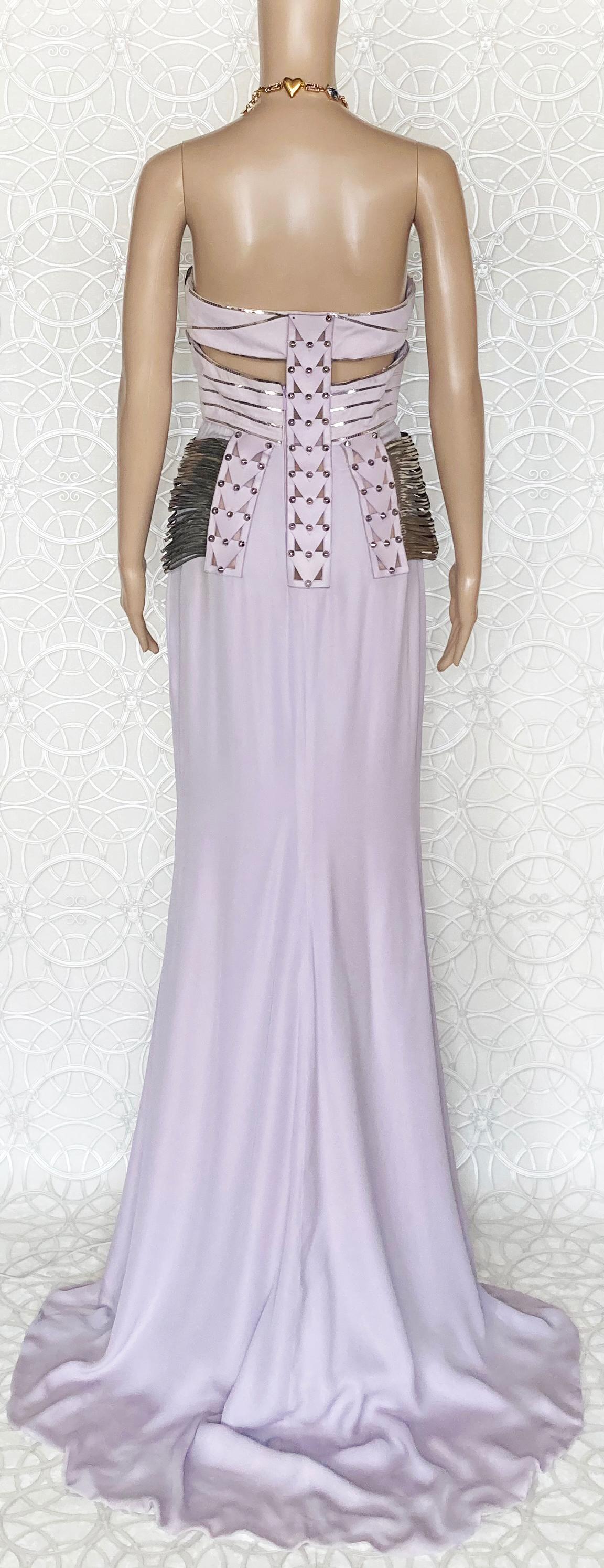 S/S 2010 L# 47 VERSACE EMBELLISHED LONG DRESS GOWN 40 - 4 as seen on DONATELLA For Sale 3
