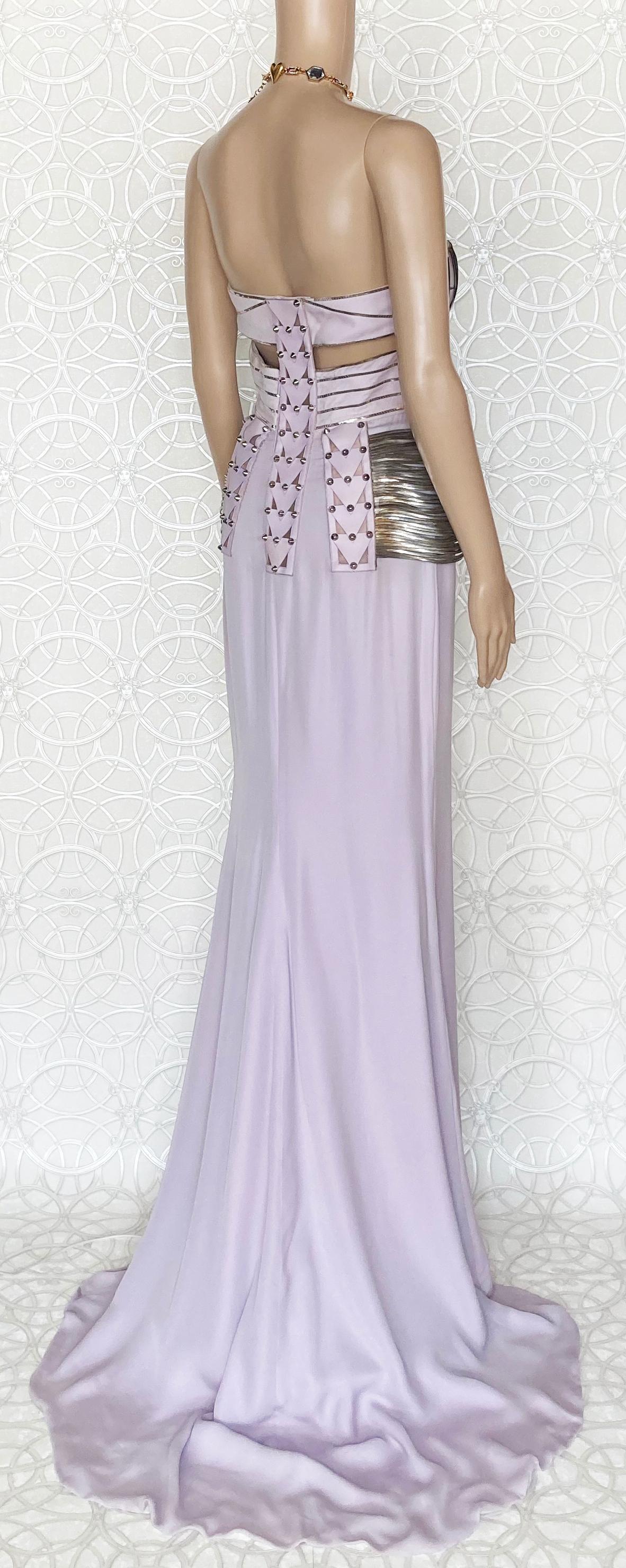 S/S 2010 L# 47 VERSACE EMBELLISHED LONG DRESS GOWN 40 - 4 as seen on DONATELLA For Sale 4