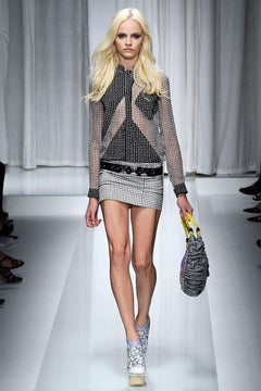 S/S 2010 Look # 4 VERSACE TRIPLE PLATFORM PATENT LEATHER BOOTIES Size 6