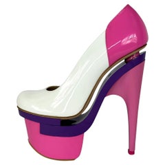 S/S 2010 Versace by Donatella Pink Platform Runway Heel Size 37