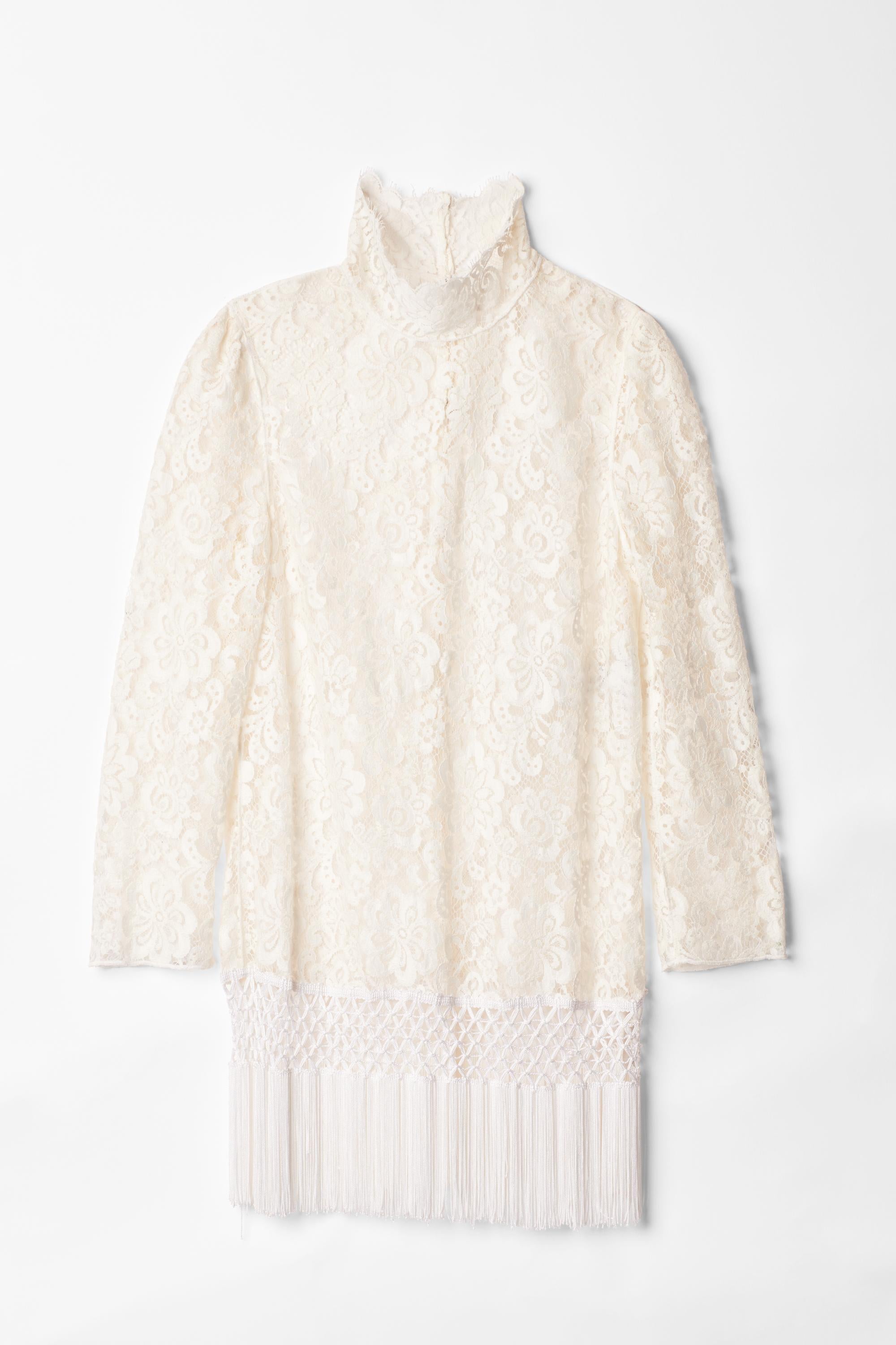Women's S/S 2010 White Lace Dress Top For Sale