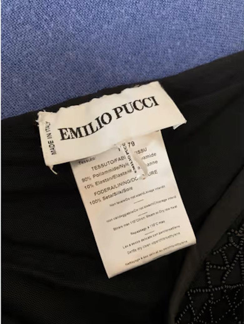 Women's S/S 2011 Emilio Pucci Beaded mirror embellished chiffon black pants