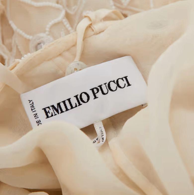 S/S 2011 Emilio Pucci mirror embellished nude beige dress In Excellent Condition In Montgomery, TX