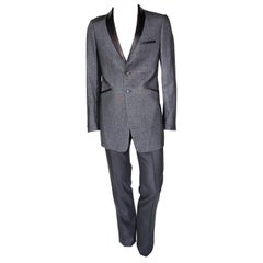 S/S 2011 look #7 NEW VERSACE GRAY WOOL and SILK SUIT 48 - 38 (M)