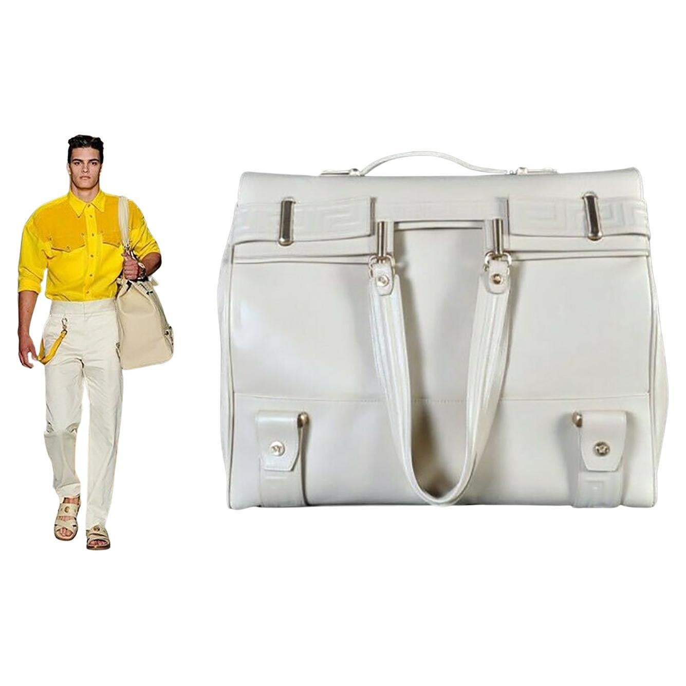S/S 2012 Look # 15 New VERSACE Men's Travel Leather Handbag