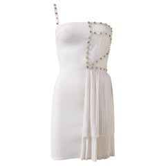 S/S 2012 look # 35 NEW VERSACE ONE SHOULDER WHITE STUDDED DRESS 38 - 2