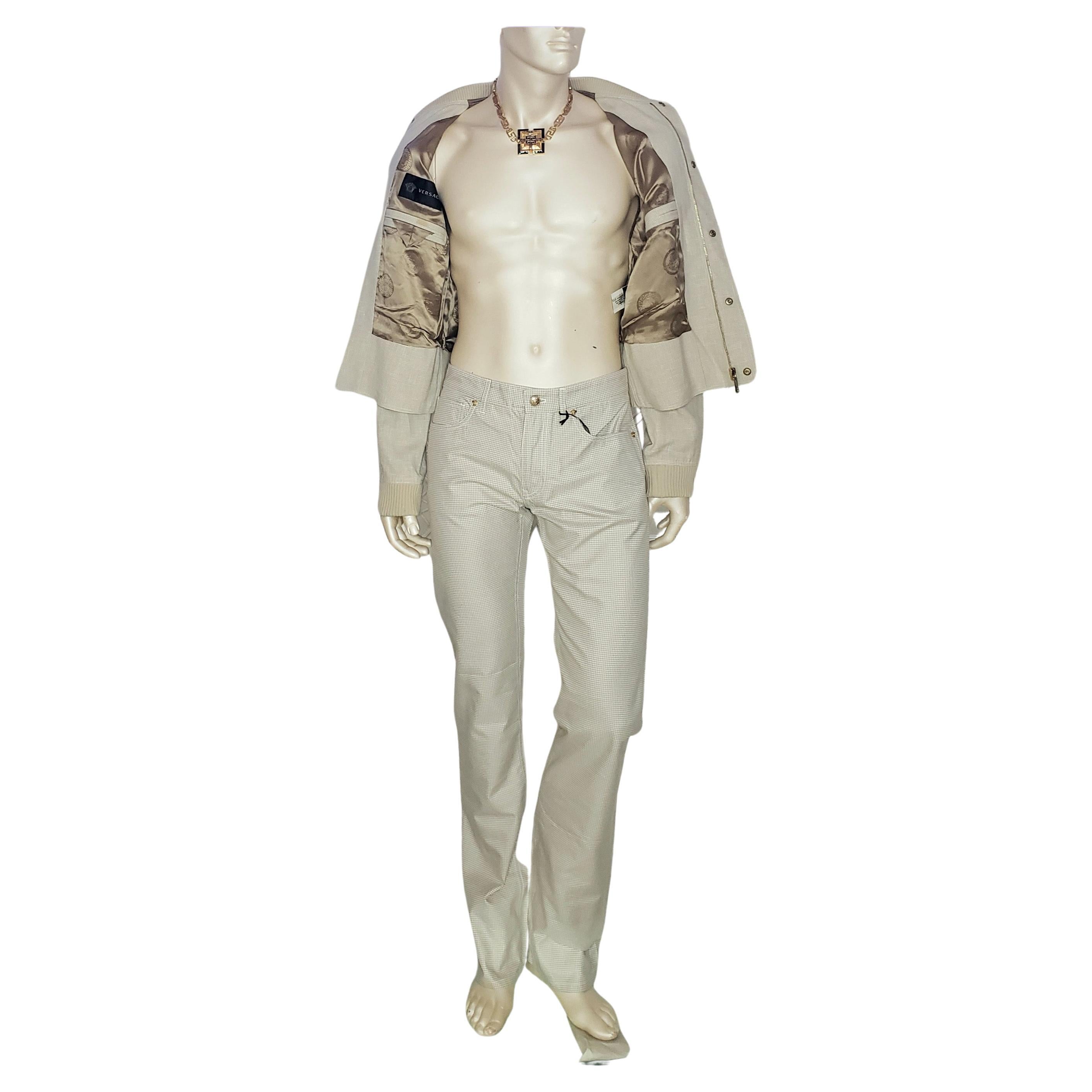 S/S 2012 NEW VERSACE MEN
S CHECKERED SUIT Size 48 - 38 (M)