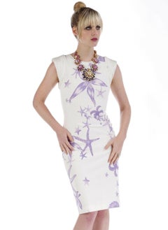 S/S 2012 Unique Sample VERSACE White Starfish and Seashell print dress