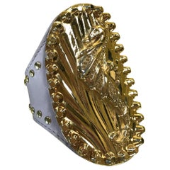 S/S 2012 Versace studded lilac leather cuff bracelet with seahorse