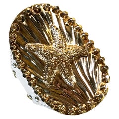 S/S 2012 Versace studded white leather cuff bracelet with Starfish