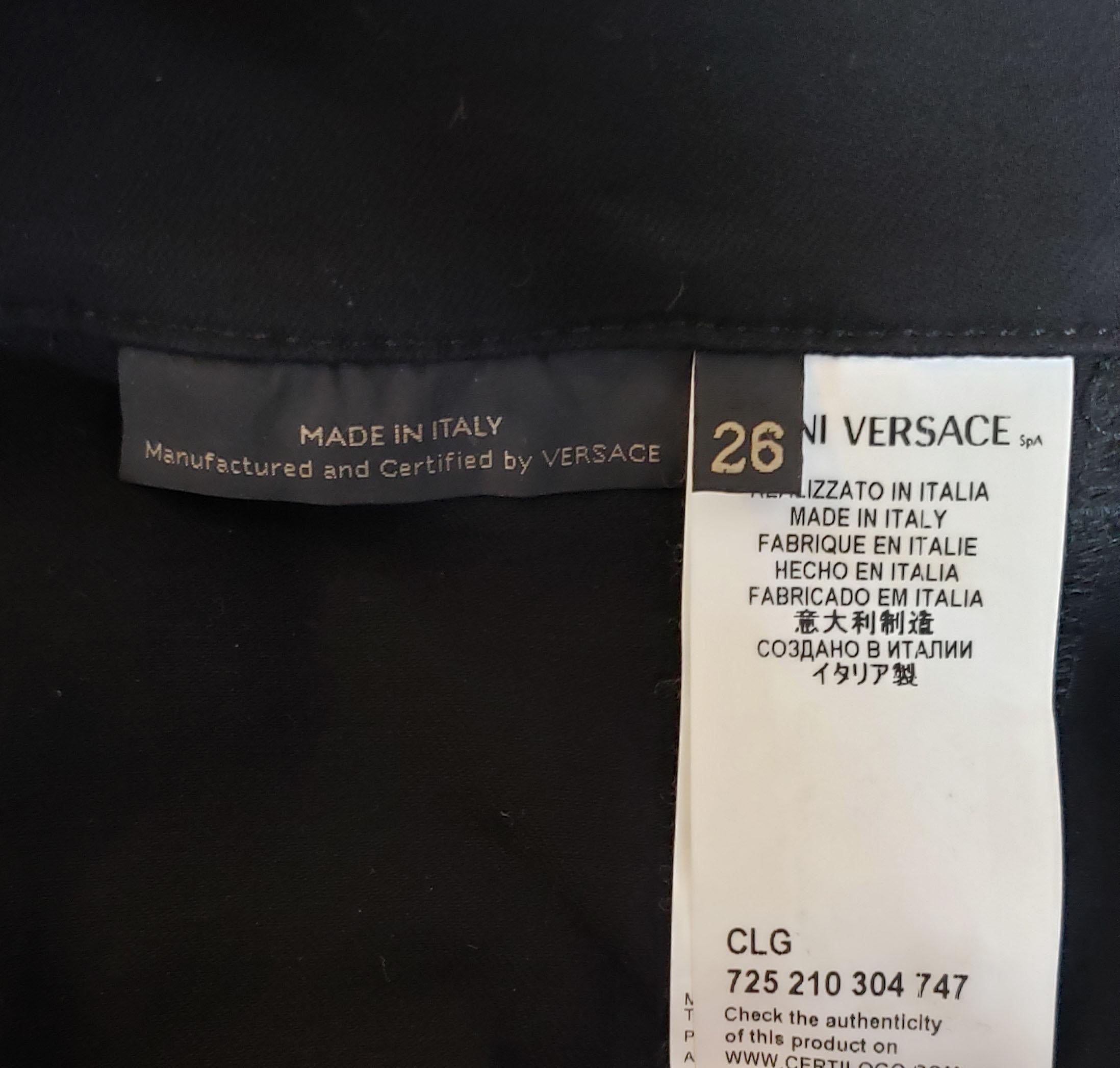 S/S 2013 Look # 15 VERSACE BLACK LACE PANNEL JEANS size 26 For Sale 3