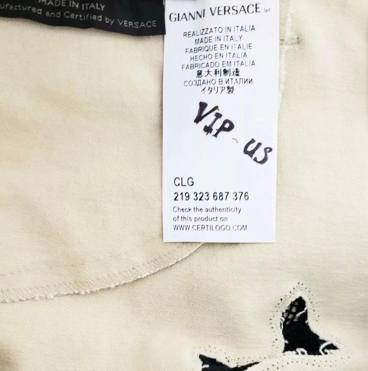 S/S 2013 Look # 19 Versace Beige Jeans w/ Black Lace Pannel Size 26 For Sale 5