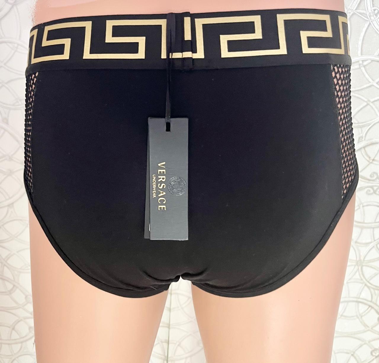 S/S 2013 Look # 3 VERSACE BLACK MESH and GREEK KEY MEDUSA TRUNKS Size 5 For Sale 3