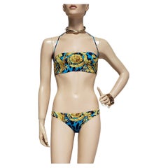 S/S 2013 look # 7 NEW VERSACE VINTAGE BAROQUE PRINTED BLUE SWIMSUIT size XS