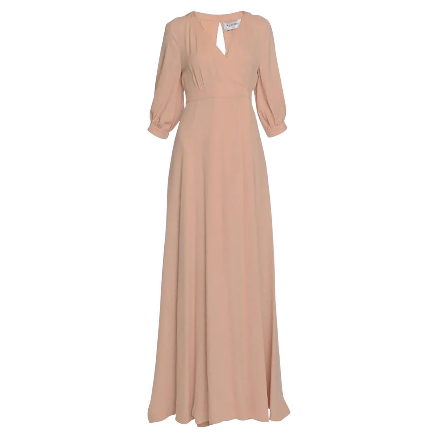 S/S 2013 VALENTINO BEIGE LONG DRESS Sz EU 38