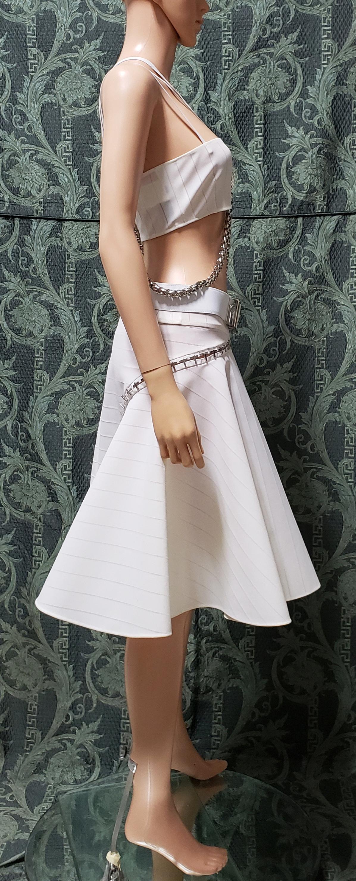 Women's or Men's S/S 2014 look # 15 NEW VERSACE MEDUSA WHITE SKIRT TOP SET DRESS 38 - 4