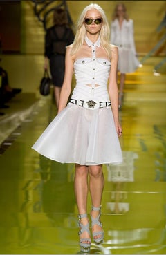 S/S 2014 Look # 6 VERSACE OFF WHITE DRESS Sz IT 38