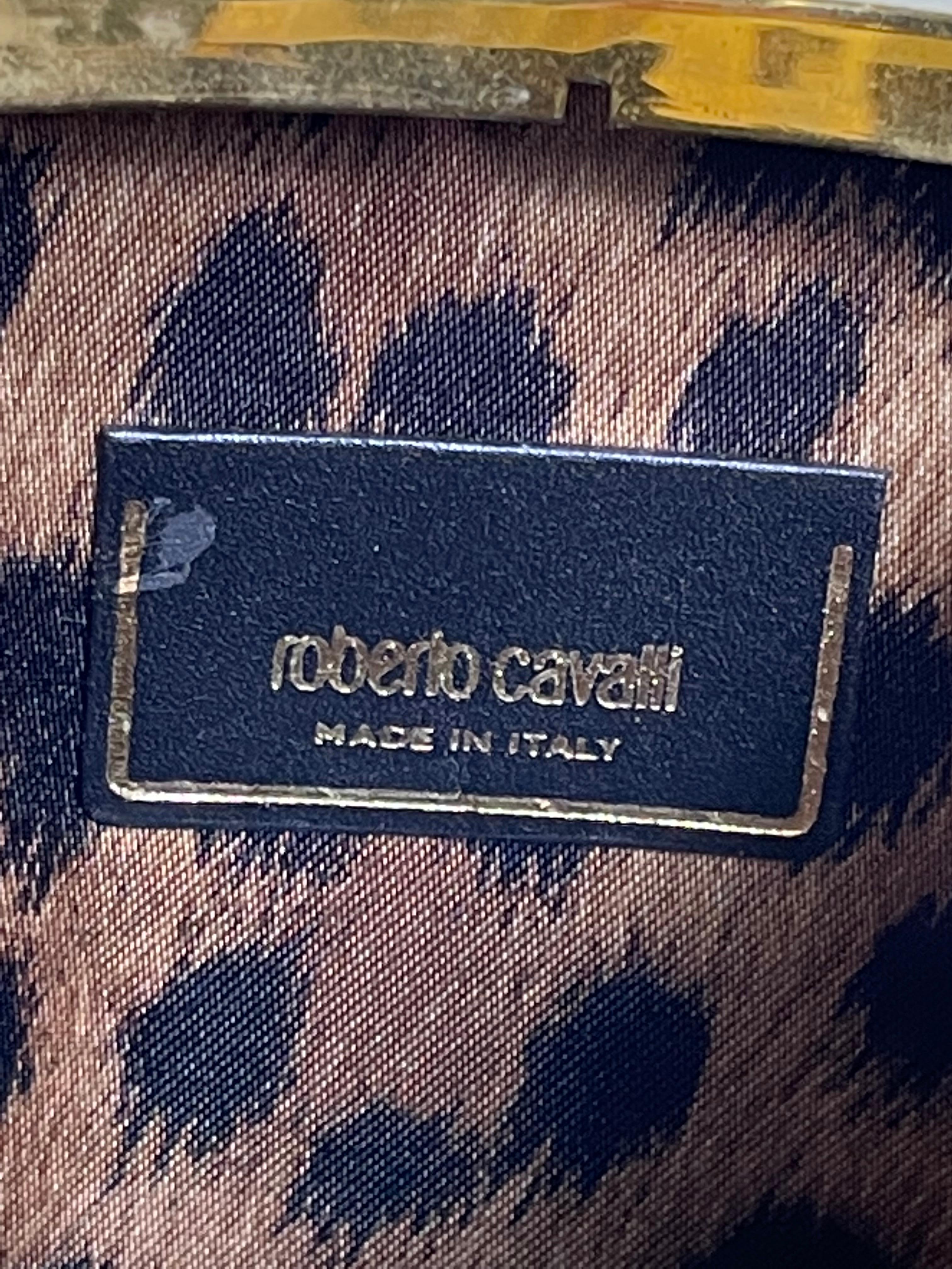 Brown S/S 2014 Roberto Cavalli Gold Metal Flask Handbag Bag