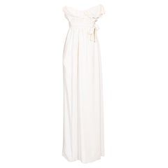 F/S 2014 Vivienne Westwood Weißes trägerloses Seidenkleid aus Drapierung in Weiß