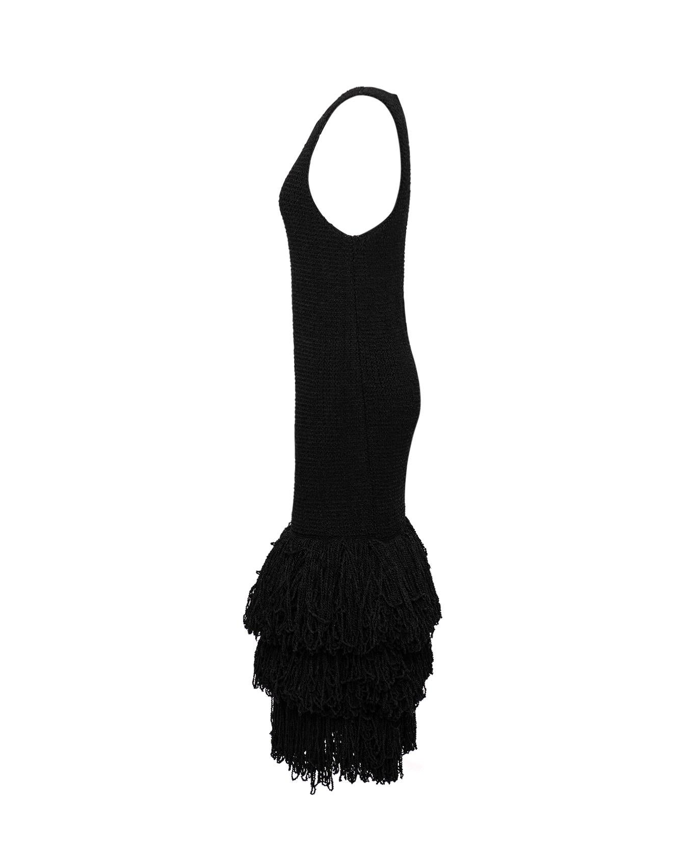 black sequin puffball sleeveless shift dress