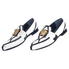 S/S 2015 Look # 38 VERSACE WOVEN BICOLOR LOAFERS Size 42.5 - 9.5