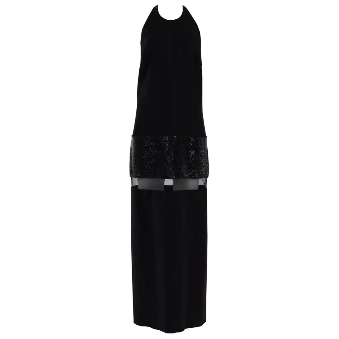 S/S 2015 Versace Crystal verziertes schwarzes langes Kleid mit Kristallverzierung 42 - 6