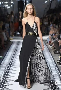 S/S 2015 Versace VERSUS + Anthony Vaccarello Iconic Print Silk Long Dress