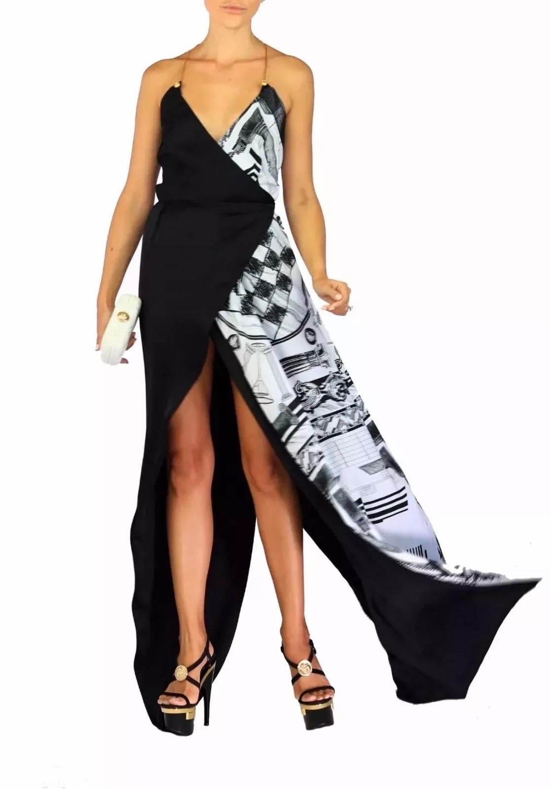 Women's S/S 2015 Versace VERSUS + Anthony Vaccarello Iconic Print Silk Long Dress For Sale