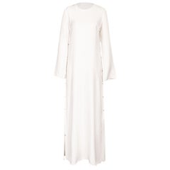 S/S 2016 Calvin Klein White Silk Gown with Bronze Loop Side Details