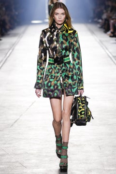 S/S 2016 L # 31 NEW VERSACE MULTI COLOR MILITARY Coat 38 - 2