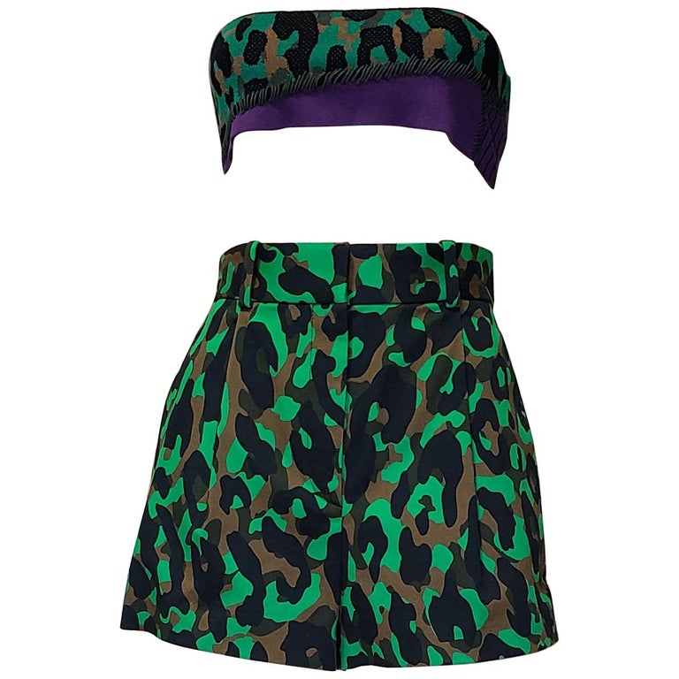 S/S 2016 Look # 12 NEW VERSACE MILITARY CAMOUFLAGE PRINTED SHORTS