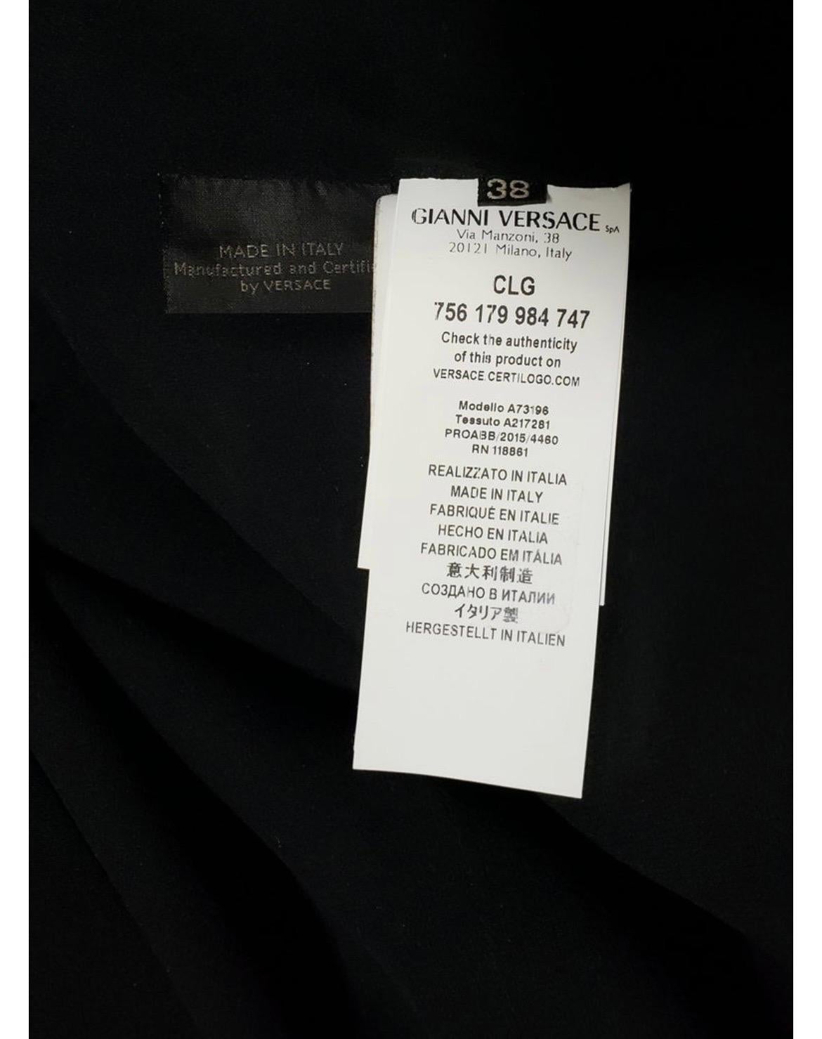 S/S 2016 Look #29 Versace Black Silk Pleated w/Metal Mesh Dress 38 - 2 For Sale 6