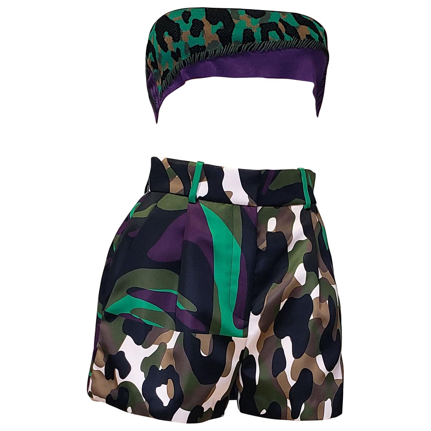 S/S 2016 Look # 31 NEW VERSACE MILITARY CAMOUFLAGE PRINTED SHORTS 38 - 2