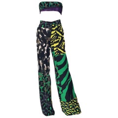 S/S 2016 Look # 32 VERSACE MULTI COLOR MILITARY PANTS size 38 - 2