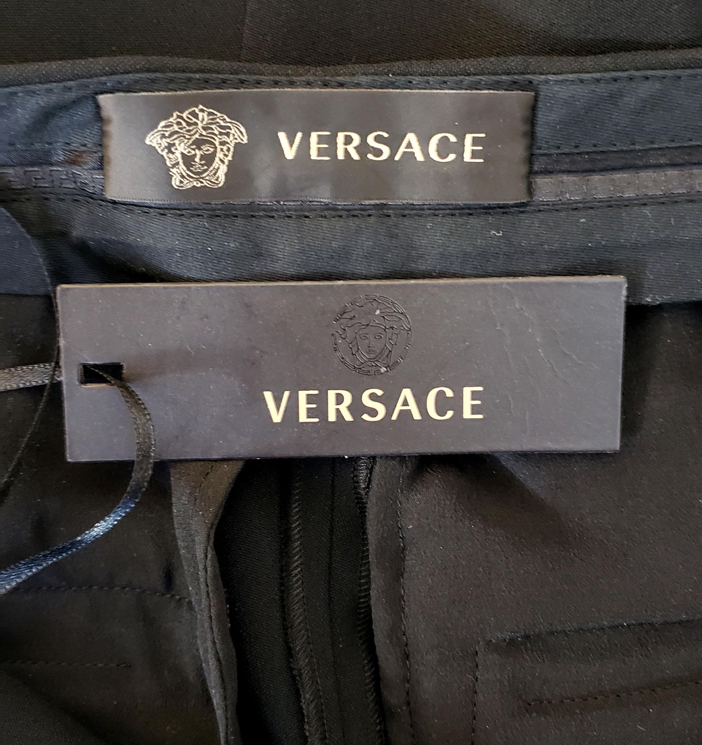 S/S 2016 VERSACE GREEN MILITARY PANTS size 28 For Sale 4